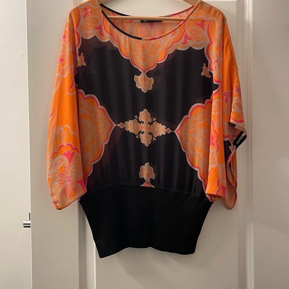 INC International Concepts Multicolor Patterned sheer Blouse